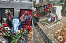 Свиную голову со священной книгой во рту прикрепили к могиле Егора Летова.webp